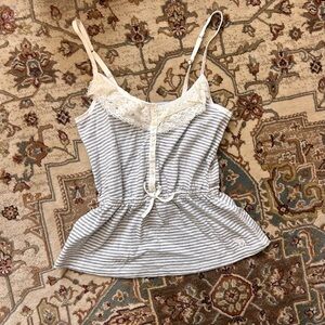 abercrombie & fitch Lace Trim babydoll Tank Top
